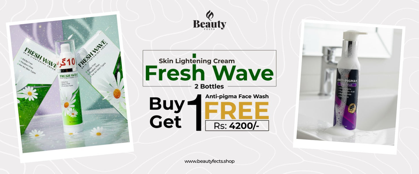 Best Skincare Jumbo Offer Get 2 Fresh Wave whitening cream 50gm & 1 Anti-pigma+ face wash free 120ml